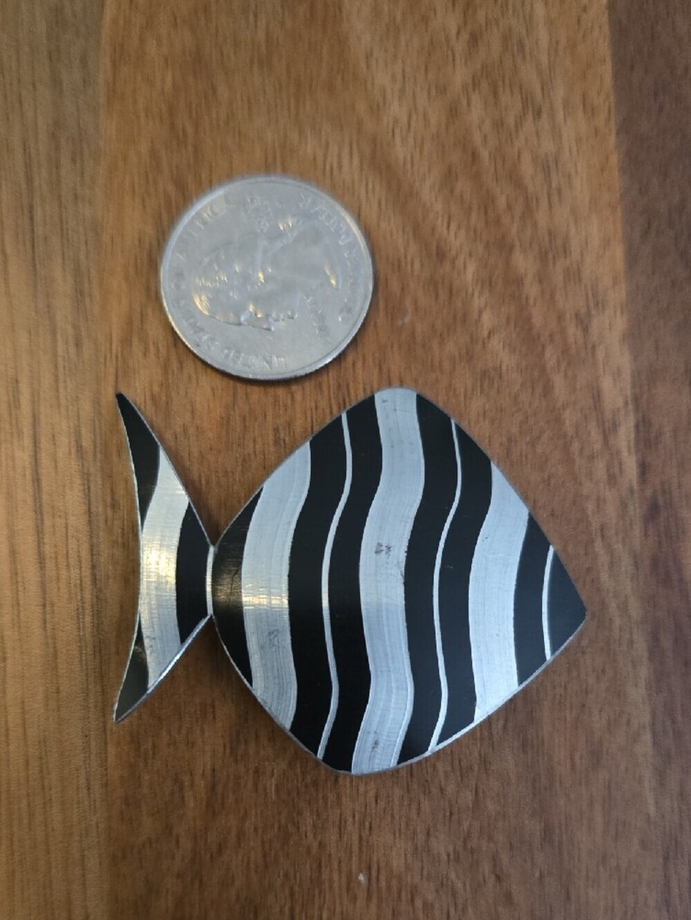 Jorgen Jensen Mid Century Pewter Fish Brooch - Picture 3 of 3